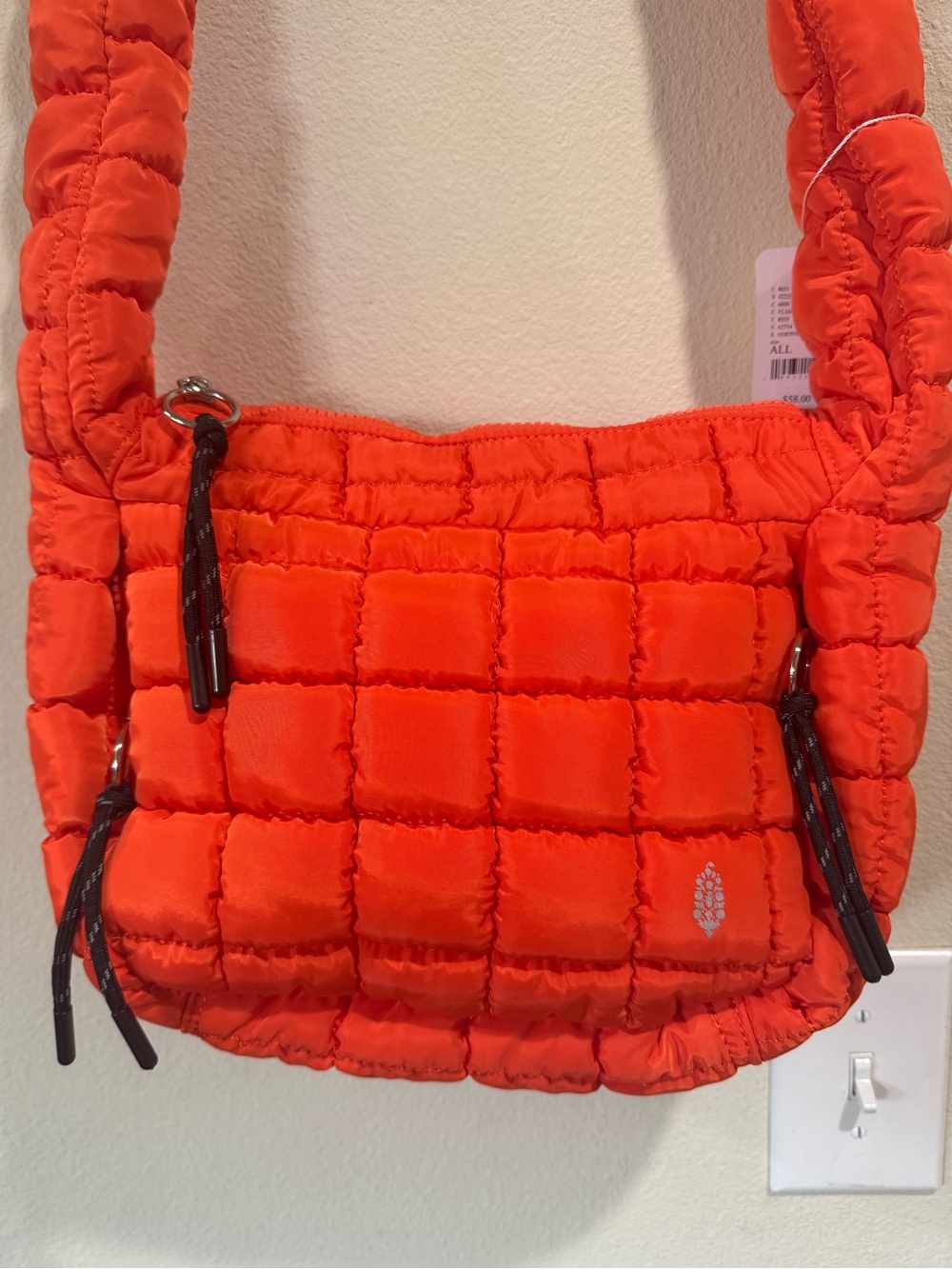 Free People Quilted Baby Carryall Sling Bag in Flame Orange